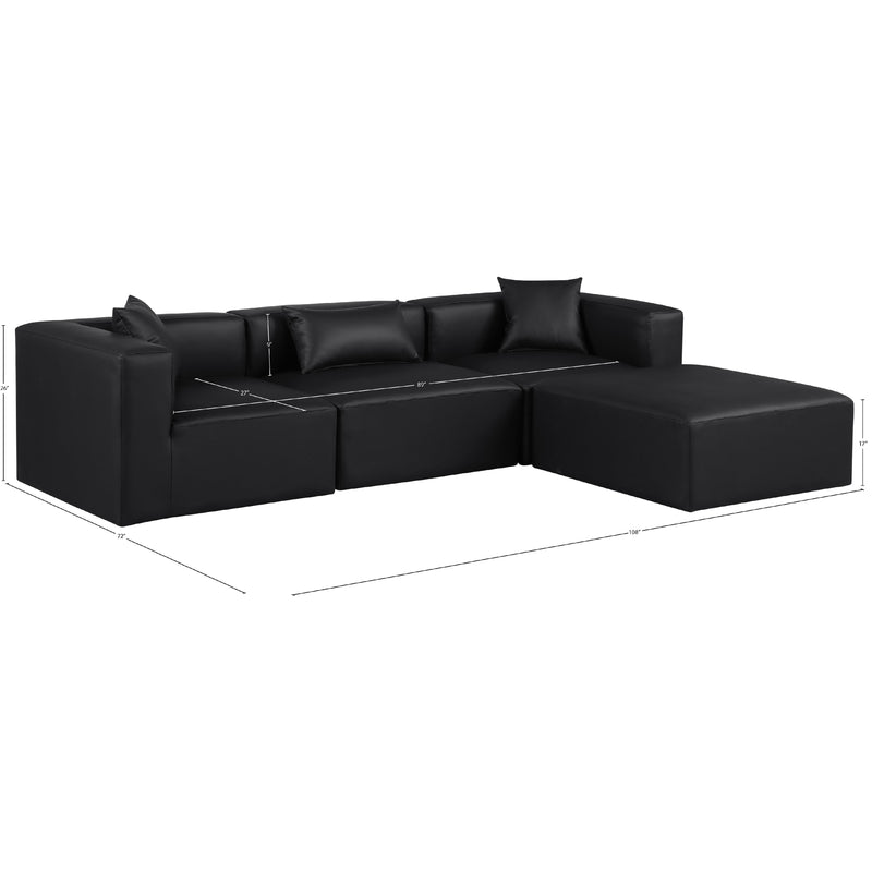 Diamond Modern Furniture Meridian Sectionals Stationary 668Black-Sec4A IMAGE 10