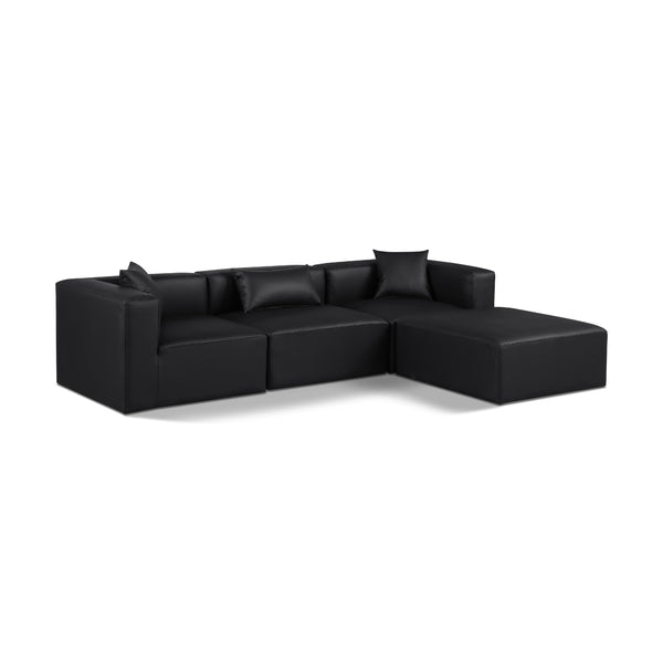Diamond Modern Furniture Meridian Sectionals Stationary 668Black-Sec4A IMAGE 1