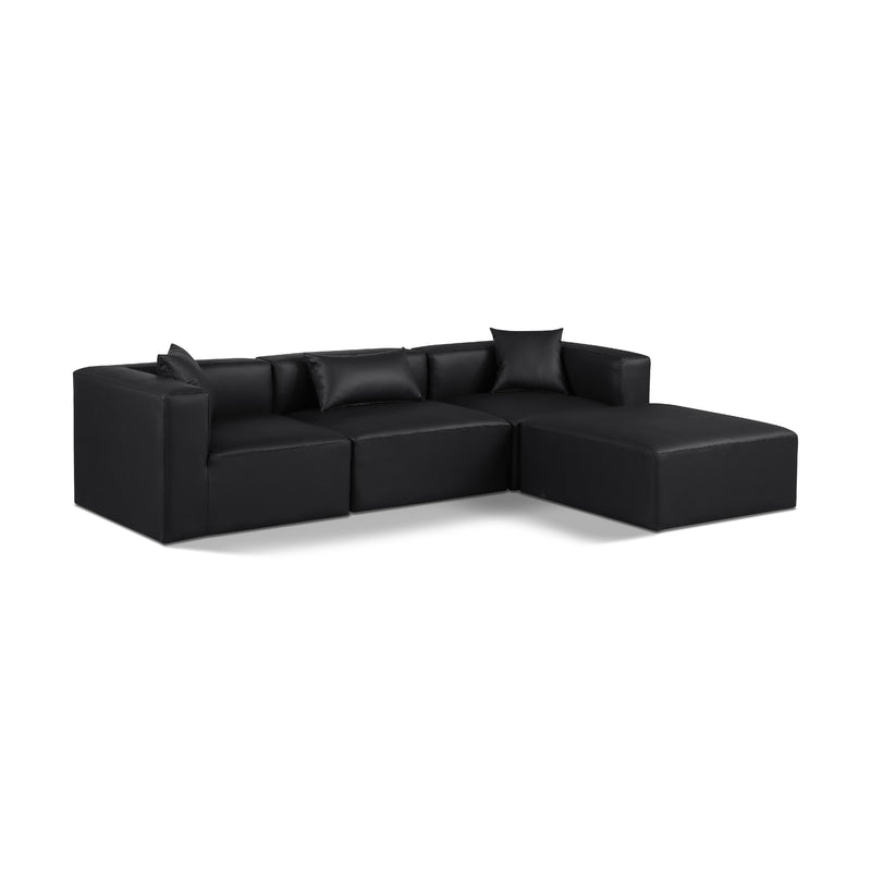 Diamond Modern Furniture Meridian Sectionals Stationary 668Black-Sec4A IMAGE 1