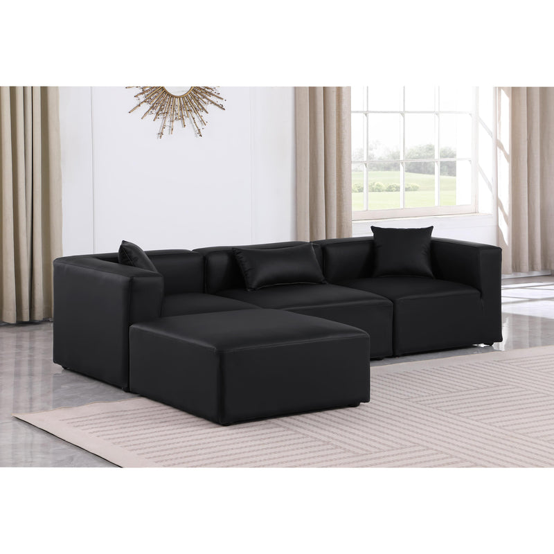 Diamond Modern Furniture Meridian Sectionals Stationary 668Black-Sec4A IMAGE 2