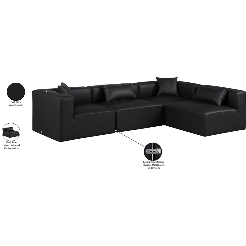 Diamond Modern Furniture Meridian Sectionals Stationary 668Black-Sec4B IMAGE 10