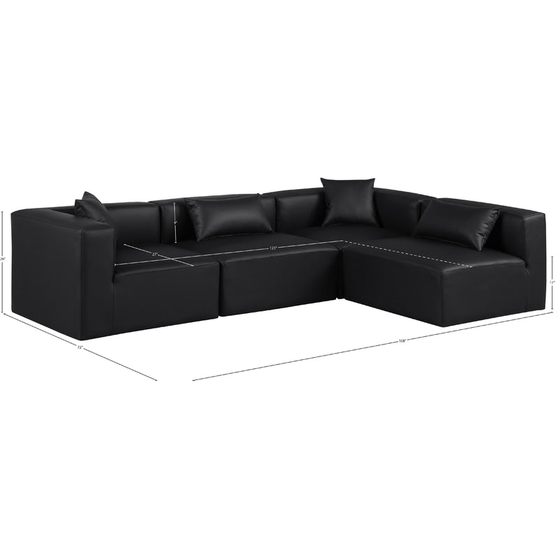 Diamond Modern Furniture Meridian Sectionals Stationary 668Black-Sec4B IMAGE 11