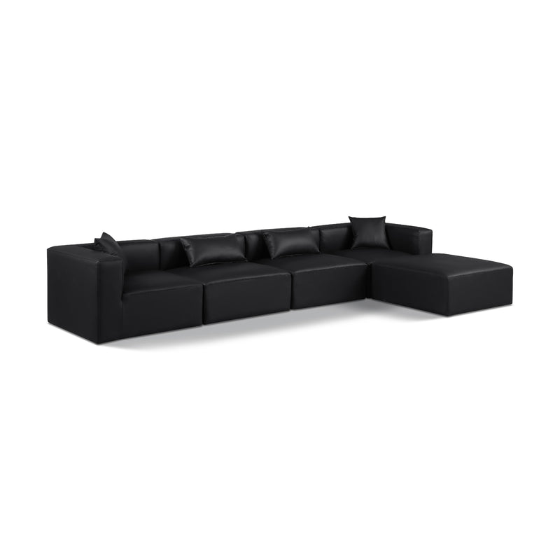 Diamond Modern Furniture Meridian Sectionals Stationary 668Black-Sec5A IMAGE 1