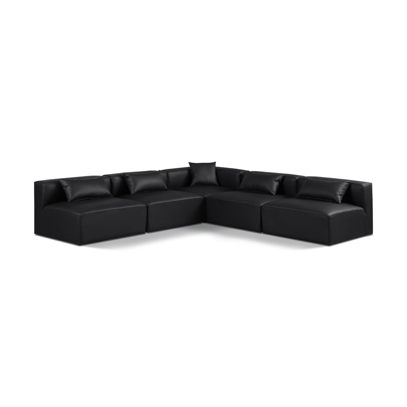 Diamond Modern Furniture Meridian Sectionals Stationary 668Black-Sec5B IMAGE 1