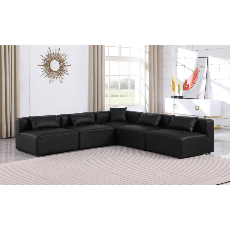 Diamond Modern Furniture Meridian Sectionals Stationary 668Black-Sec5B IMAGE 2