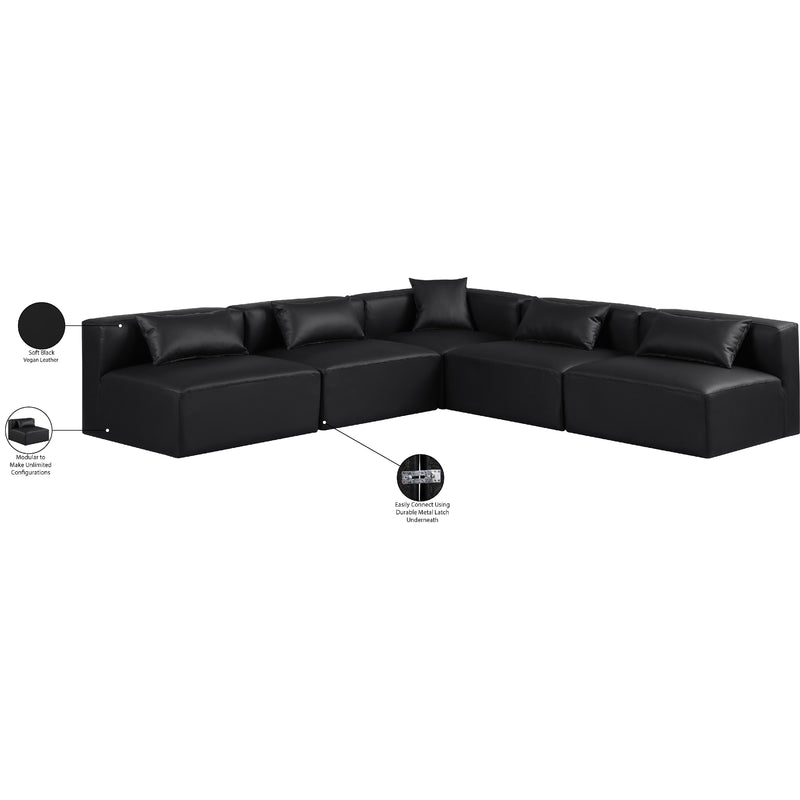 Diamond Modern Furniture Meridian Sectionals Stationary 668Black-Sec5B IMAGE 9