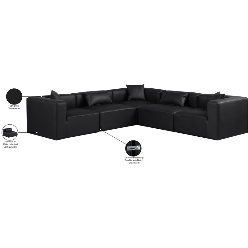 Diamond Modern Furniture Meridian Sectionals Stationary 668Black-Sec5C IMAGE 10