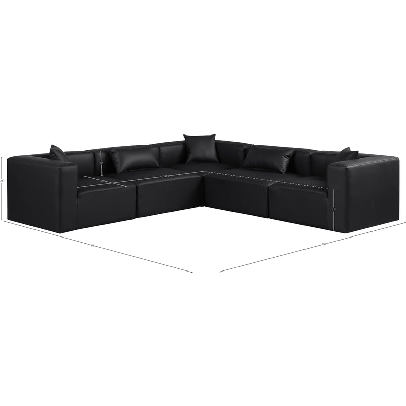 Diamond Modern Furniture Meridian Sectionals Stationary 668Black-Sec5C IMAGE 11