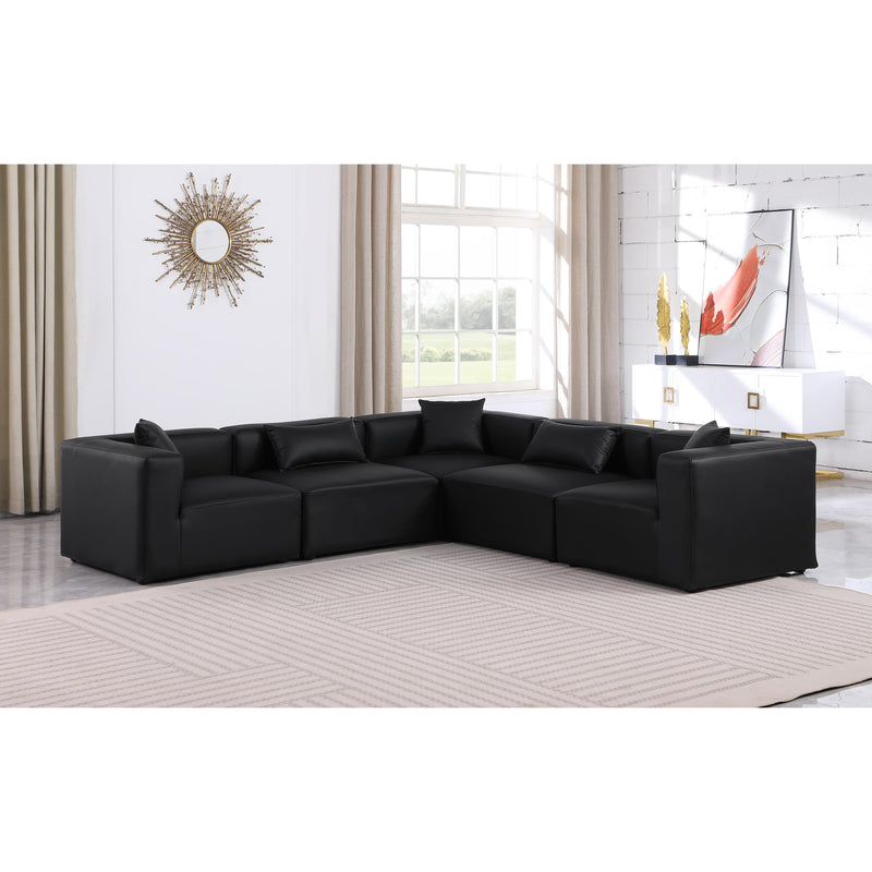 Diamond Modern Furniture Meridian Sectionals Stationary 668Black-Sec5C IMAGE 2