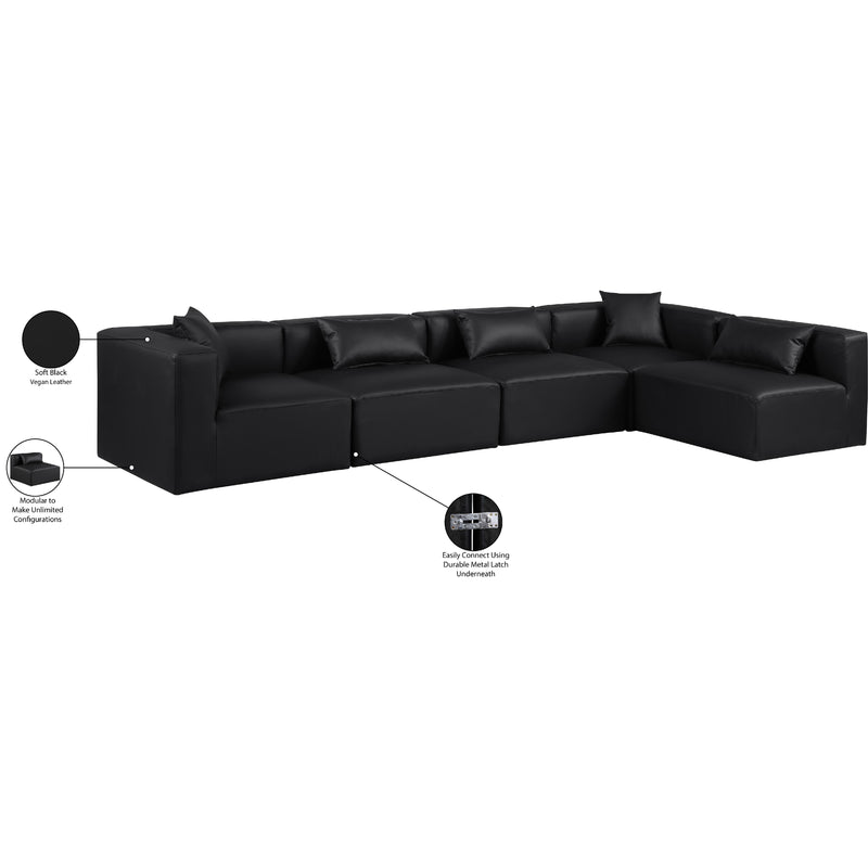 Diamond Modern Furniture Meridian Sectionals Stationary 668Black-Sec5D IMAGE 10