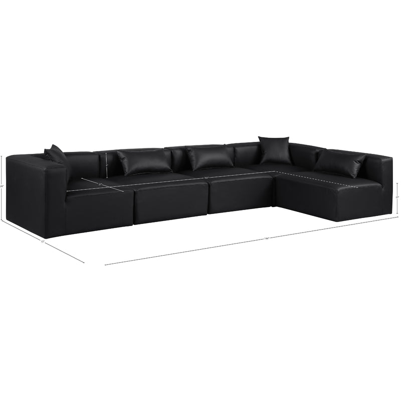 Diamond Modern Furniture Meridian Sectionals Stationary 668Black-Sec5D IMAGE 11