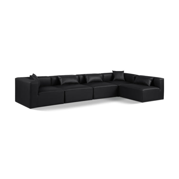 Diamond Modern Furniture Meridian Sectionals Stationary 668Black-Sec5D IMAGE 1