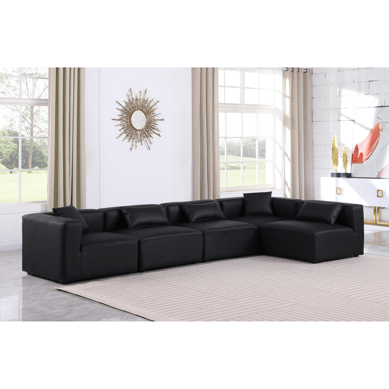 Diamond Modern Furniture Meridian Sectionals Stationary 668Black-Sec5D IMAGE 2