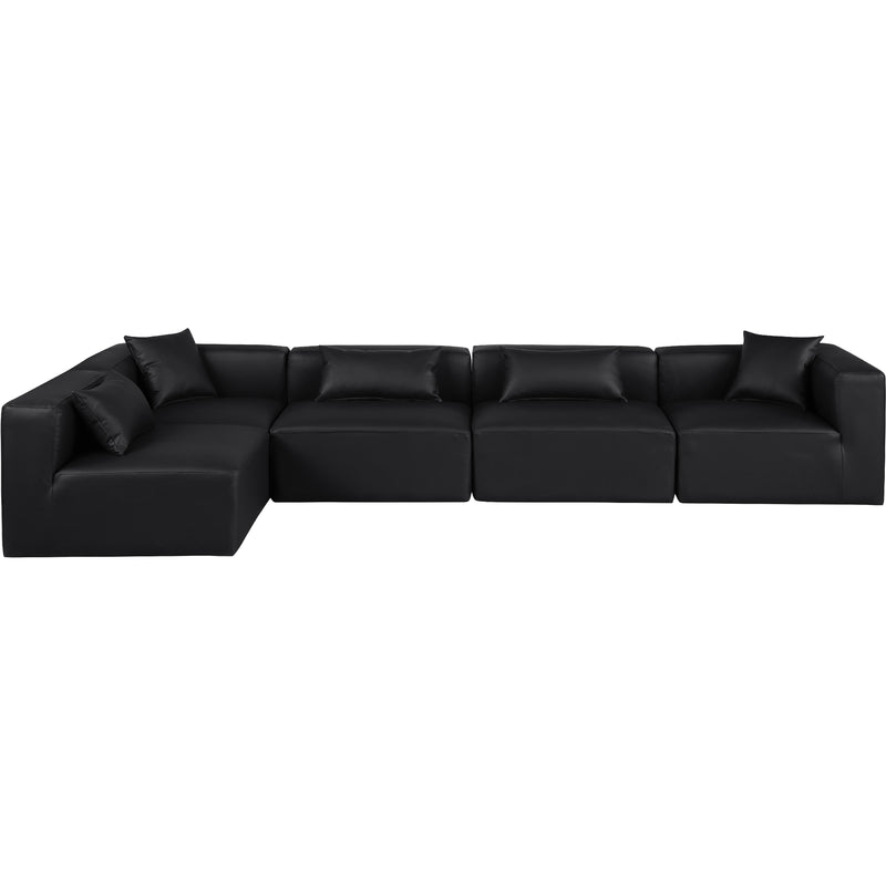 Diamond Modern Furniture Meridian Sectionals Stationary 668Black-Sec5D IMAGE 4