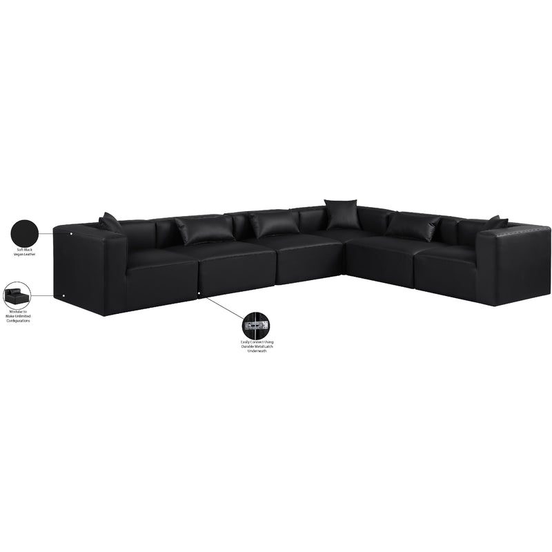 Diamond Modern Furniture Meridian Sectionals Stationary 668Black-Sec6A IMAGE 10