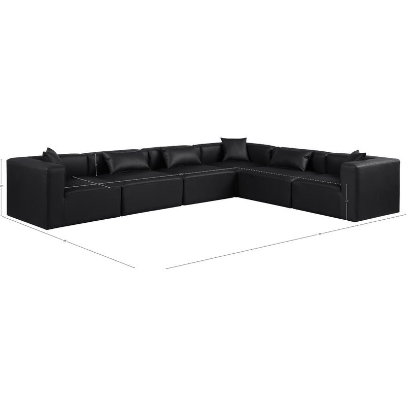 Diamond Modern Furniture Meridian Sectionals Stationary 668Black-Sec6A IMAGE 11