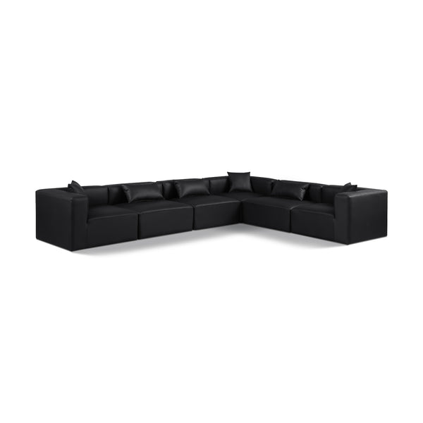 Diamond Modern Furniture Meridian Sectionals Stationary 668Black-Sec6A IMAGE 1