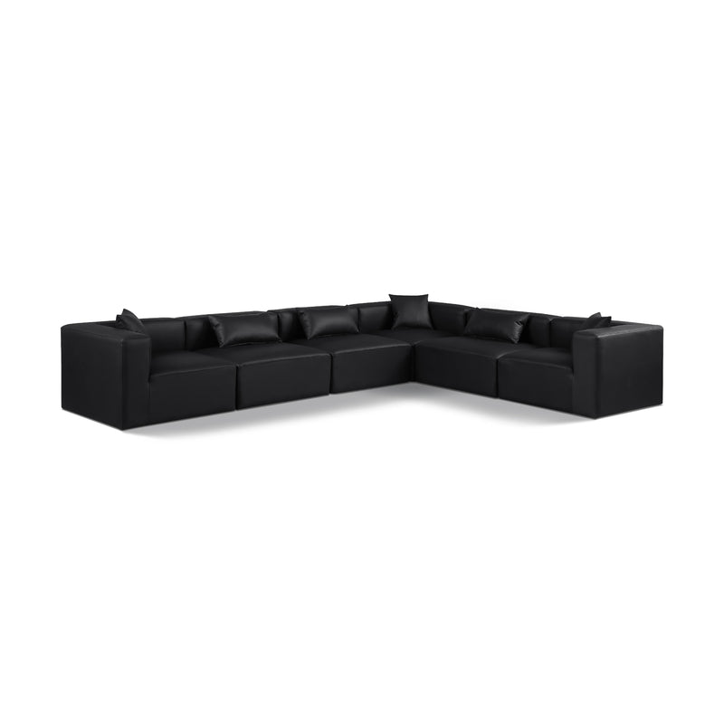 Diamond Modern Furniture Meridian Sectionals Stationary 668Black-Sec6A IMAGE 1