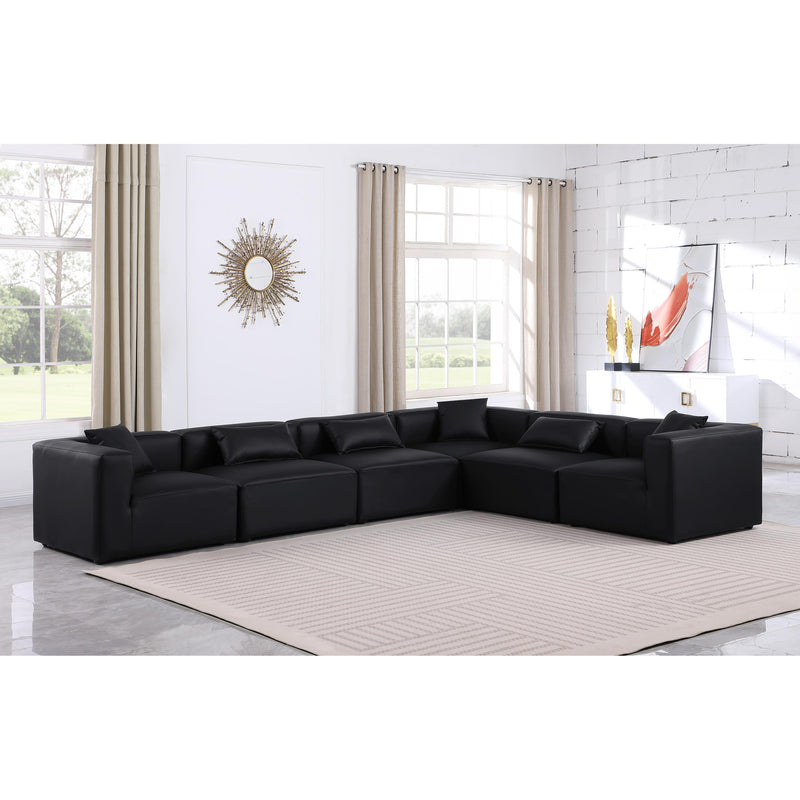 Diamond Modern Furniture Meridian Sectionals Stationary 668Black-Sec6A IMAGE 2