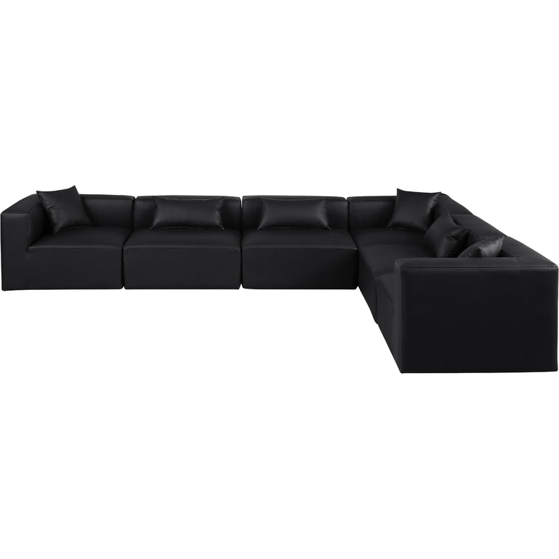 Diamond Modern Furniture Meridian Sectionals Stationary 668Black-Sec6A IMAGE 3