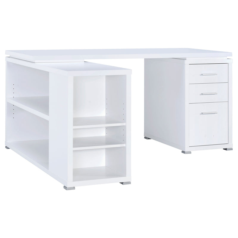 Yvette 60-inch 3-drawer L-Shape Computer Desk Cappuccino