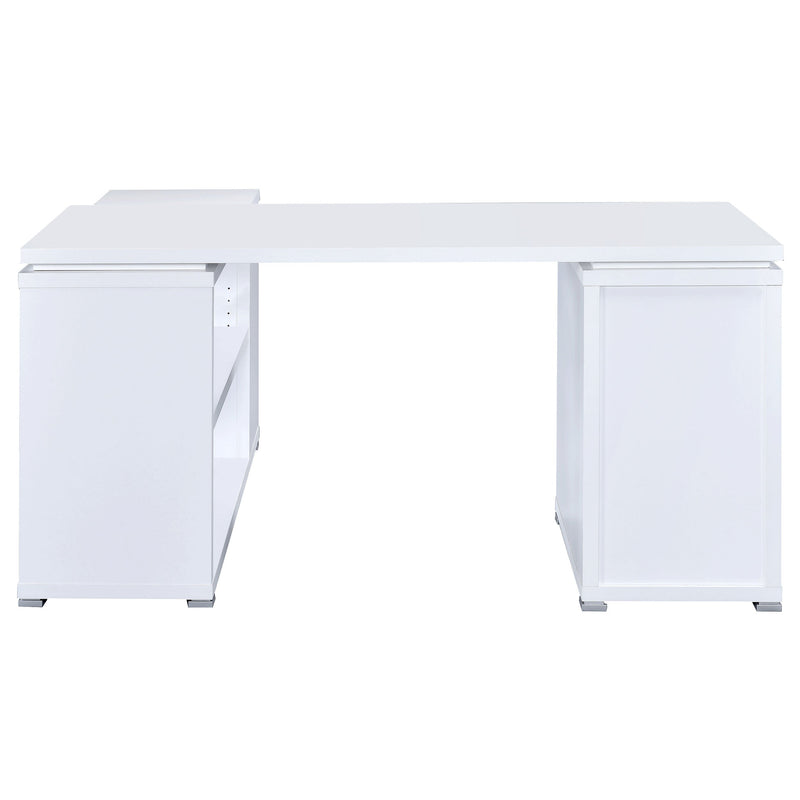 Yvette 60-inch 3-drawer L-Shape Computer Desk Cappuccino