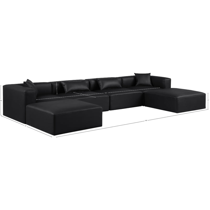 Diamond Modern Furniture Meridian Sectionals Stationary 668Black-Sec6B IMAGE 10