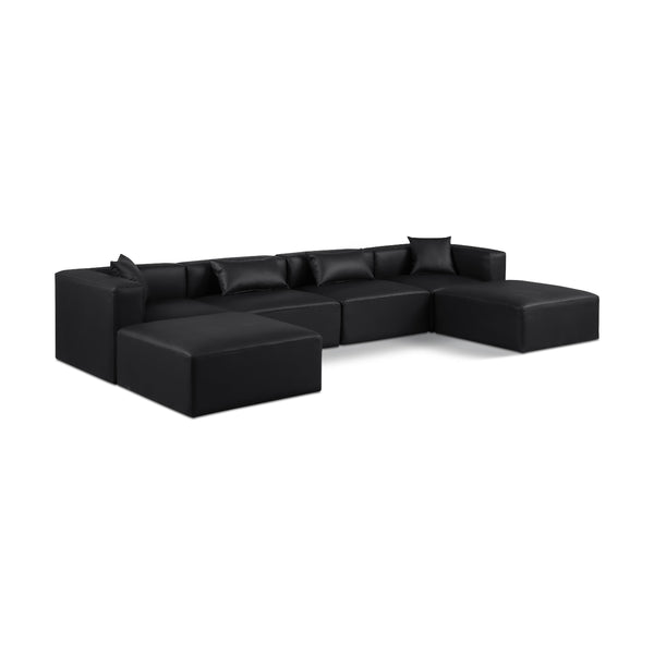 Diamond Modern Furniture Meridian Sectionals Stationary 668Black-Sec6B IMAGE 1