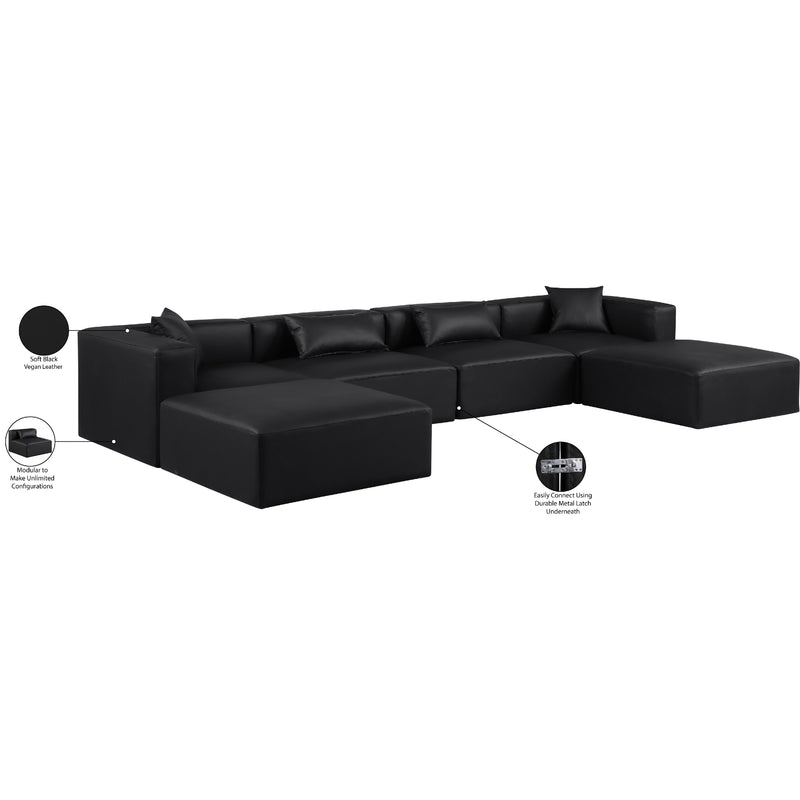 Diamond Modern Furniture Meridian Sectionals Stationary 668Black-Sec6B IMAGE 9
