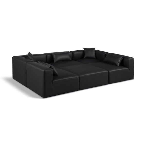 Diamond Modern Furniture Meridian Sectionals Stationary 668Black-Sec6C IMAGE 1