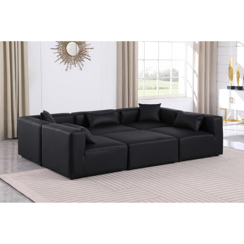 Diamond Modern Furniture Meridian Sectionals Stationary 668Black-Sec6C IMAGE 2