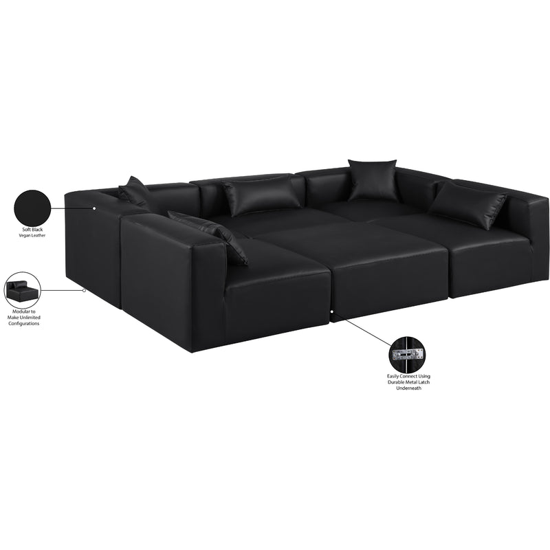 Diamond Modern Furniture Meridian Sectionals Stationary 668Black-Sec6C IMAGE 8