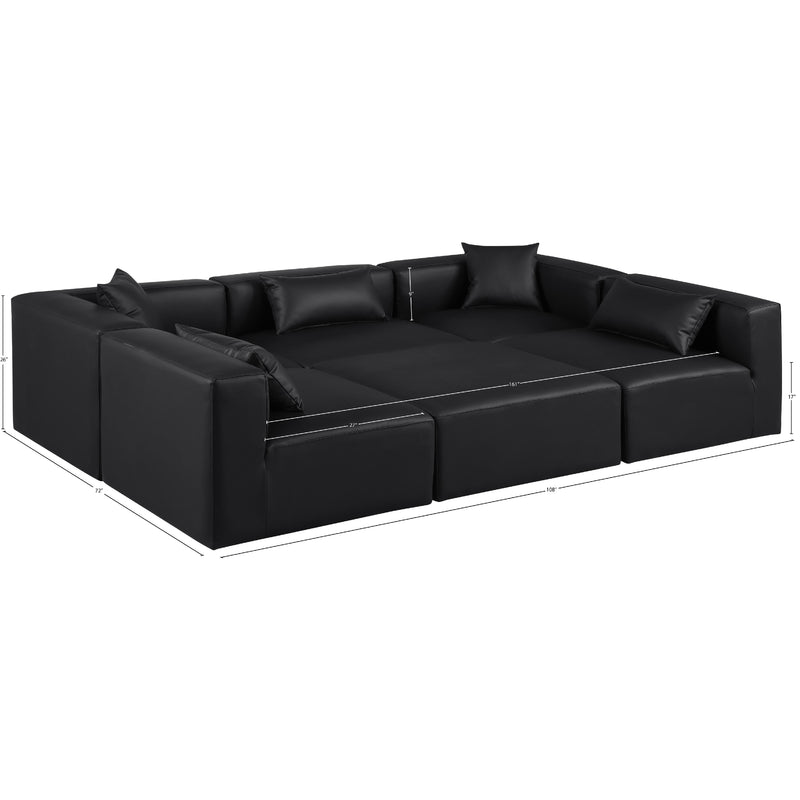 Diamond Modern Furniture Meridian Sectionals Stationary 668Black-Sec6C IMAGE 9