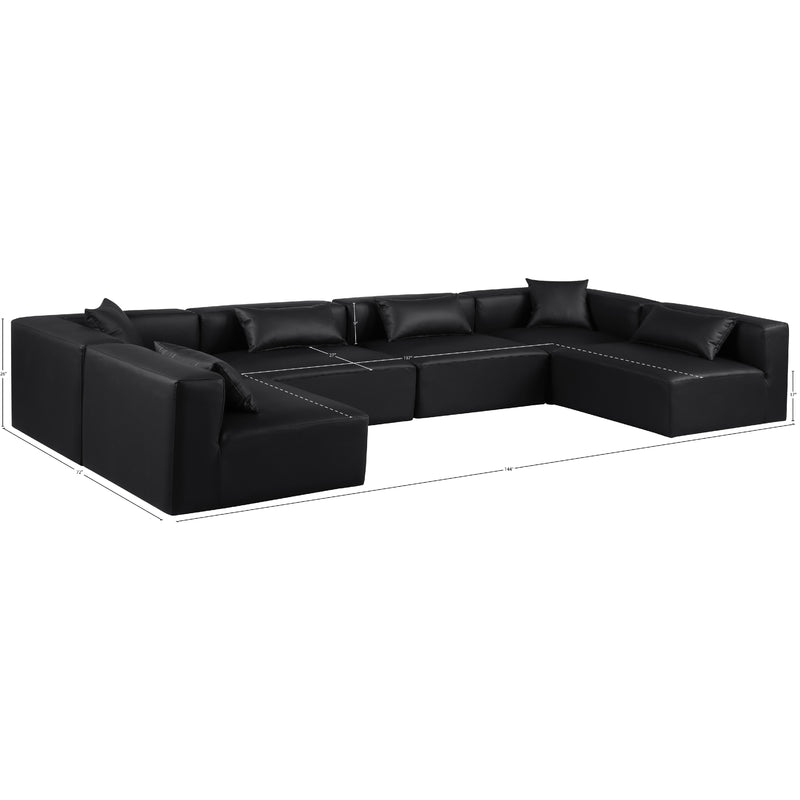 Diamond Modern Furniture Meridian Sectionals Stationary 668Black-Sec6D IMAGE 10