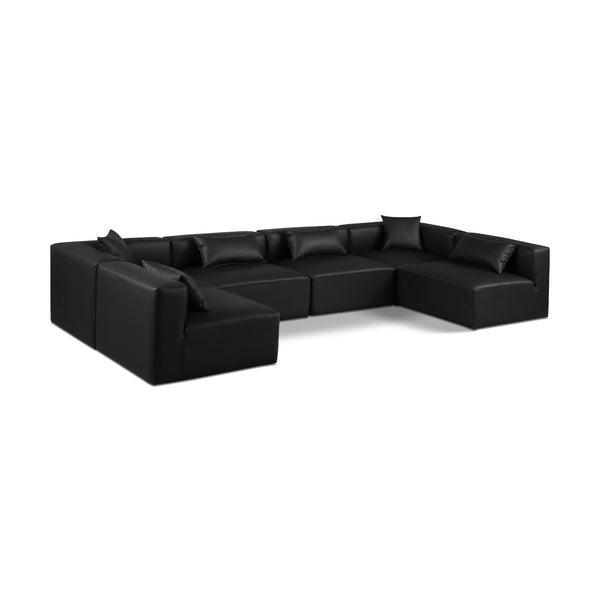 Diamond Modern Furniture Meridian Sectionals Stationary 668Black-Sec6D IMAGE 1