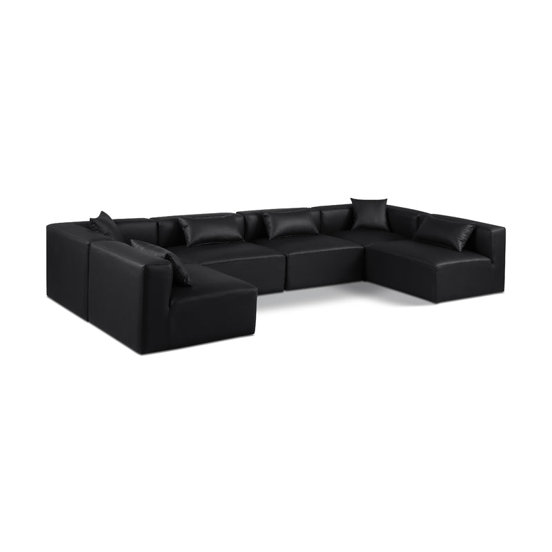Diamond Modern Furniture Meridian Sectionals Stationary 668Black-Sec6D IMAGE 1