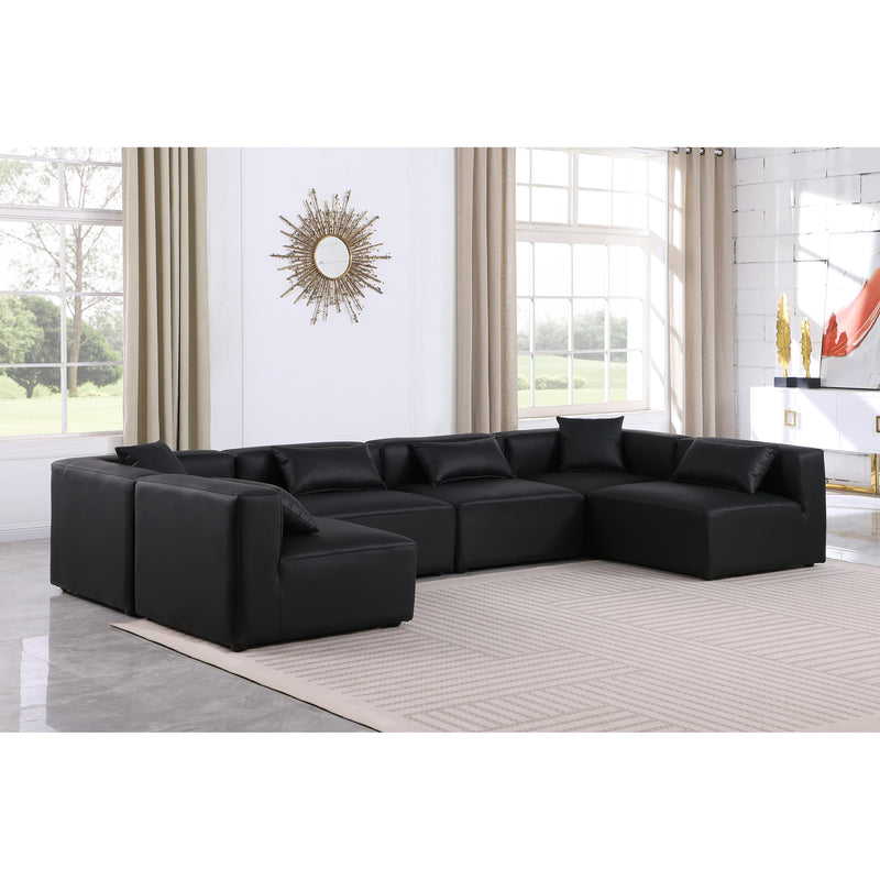 Diamond Modern Furniture Meridian Sectionals Stationary 668Black-Sec6D IMAGE 2