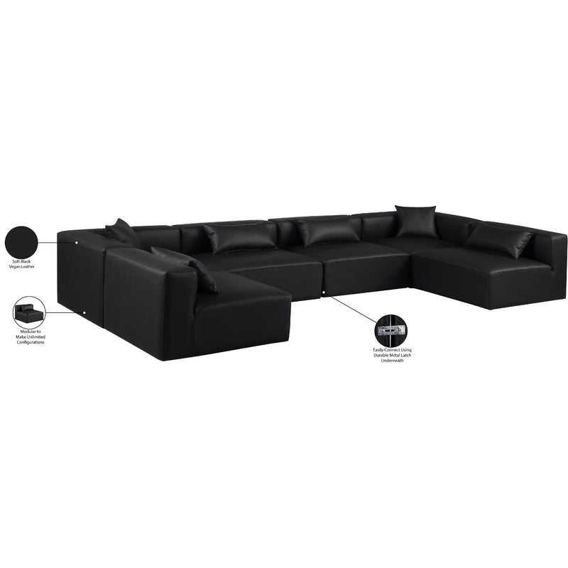 Diamond Modern Furniture Meridian Sectionals Stationary 668Black-Sec6D IMAGE 9