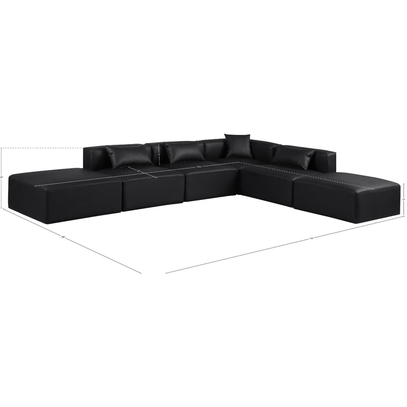 Diamond Modern Furniture Meridian Sectionals Stationary 668Black-Sec6E IMAGE 10