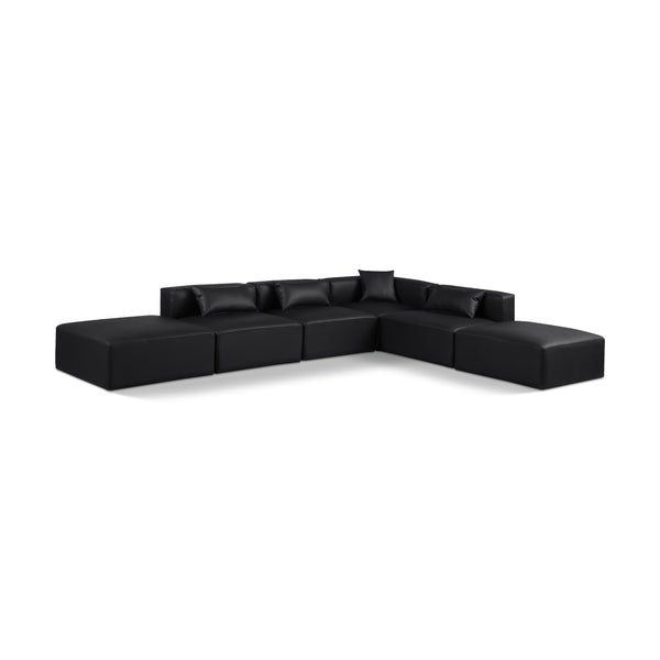 Diamond Modern Furniture Meridian Sectionals Stationary 668Black-Sec6E IMAGE 1