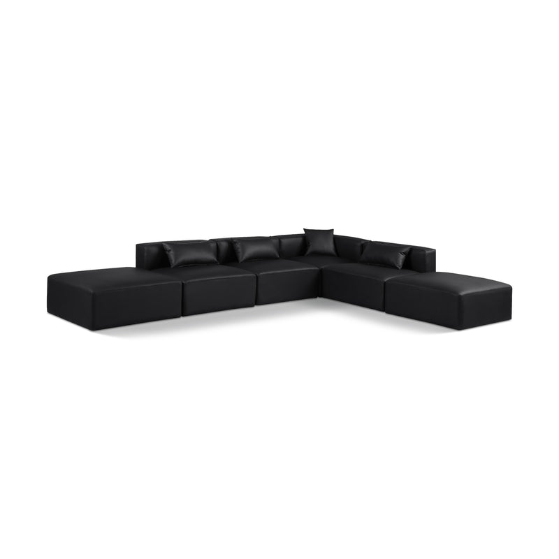 Diamond Modern Furniture Meridian Sectionals Stationary 668Black-Sec6E IMAGE 1