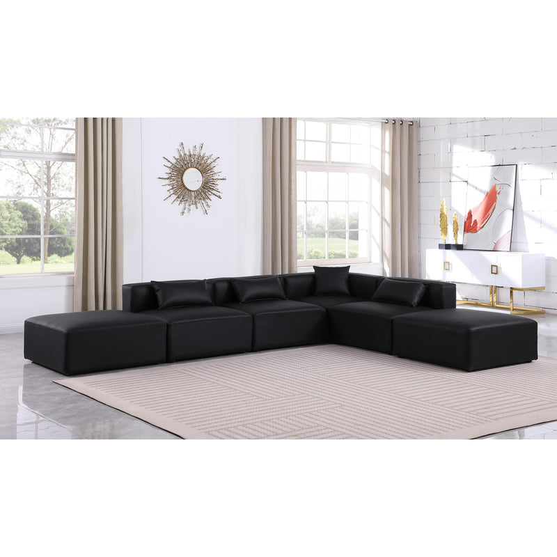 Diamond Modern Furniture Meridian Sectionals Stationary 668Black-Sec6E IMAGE 2