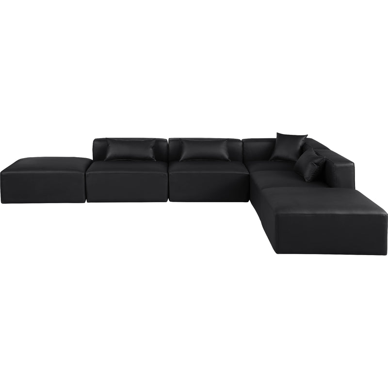 Diamond Modern Furniture Meridian Sectionals Stationary 668Black-Sec6E IMAGE 3