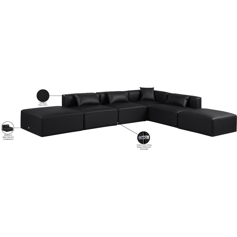 Diamond Modern Furniture Meridian Sectionals Stationary 668Black-Sec6E IMAGE 9