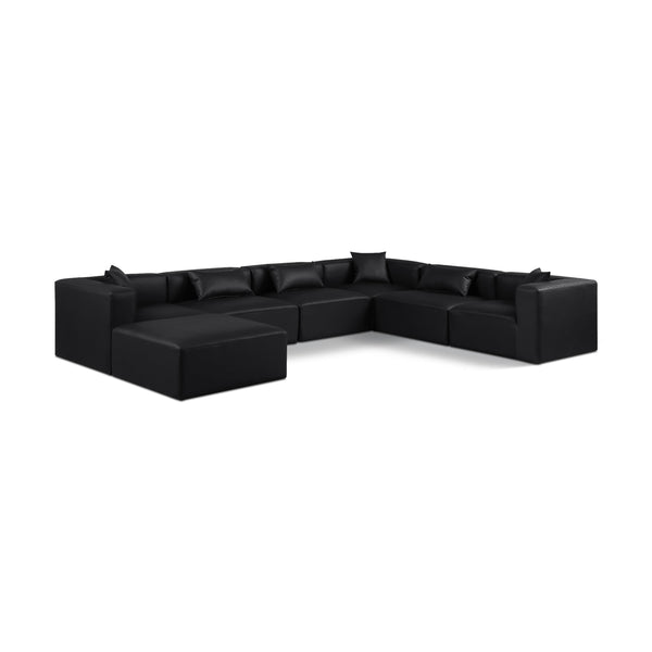 Diamond Modern Furniture Meridian Sectionals Stationary 668Black-Sec7A IMAGE 1