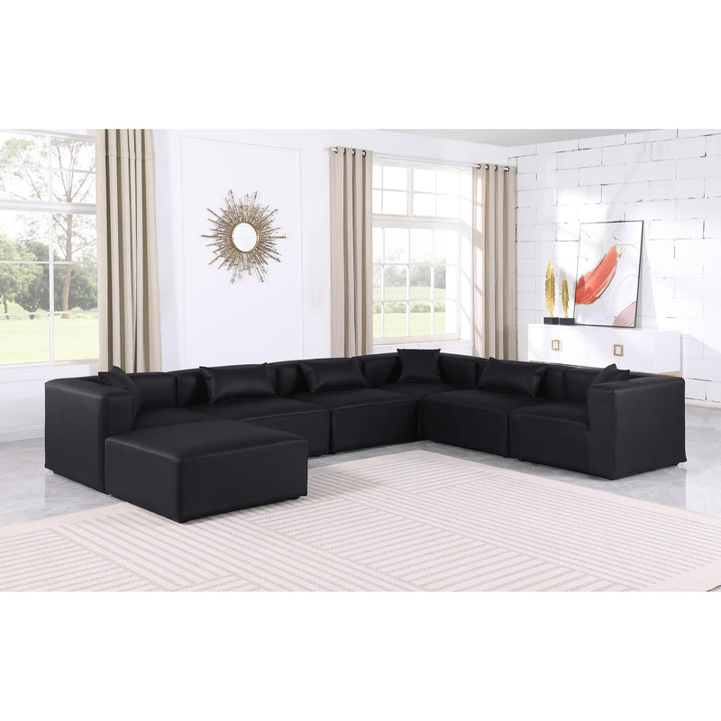 Diamond Modern Furniture Meridian Sectionals Stationary 668Black-Sec7A IMAGE 2