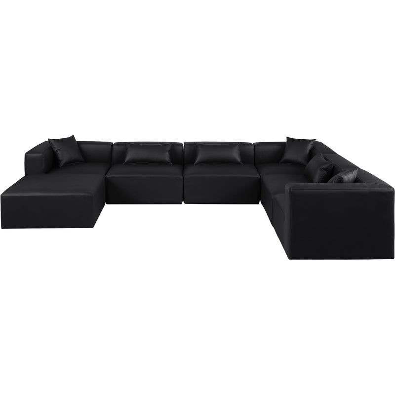 Diamond Modern Furniture Meridian Sectionals Stationary 668Black-Sec7A IMAGE 3