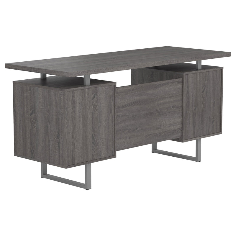 Lawtey 60-inch 2-drawer Computer Desk White High Gloss