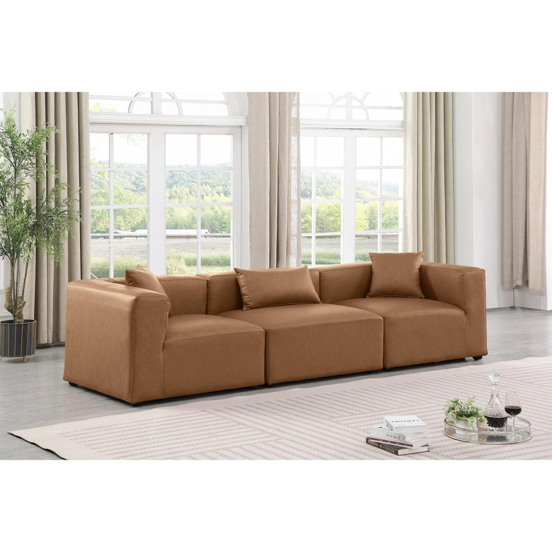 Diamond Modern Furniture Meridian Sofas Stationary 668Brown-S108B IMAGE 2