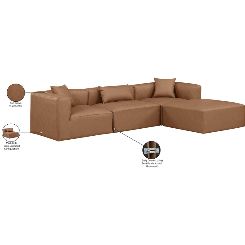 Diamond Modern Furniture Meridian Sectionals Stationary 668Brown-Sec4A IMAGE 8
